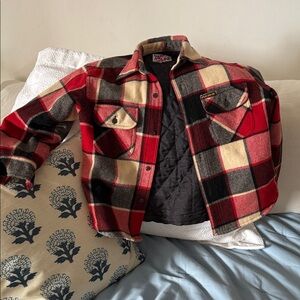 Replay Red and Black Plaid Kids Jacket